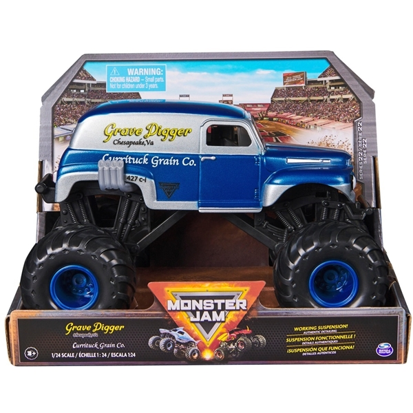 Monster Jam 1:24 Samler Truck Grave Digger Blå