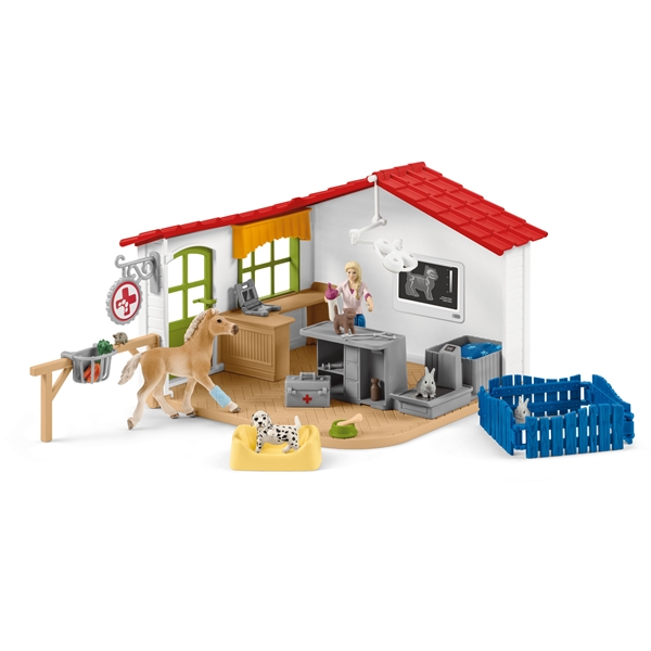 Schleich 42502 Dyrlægeklink med Husdyr (Billede 1 af 8)