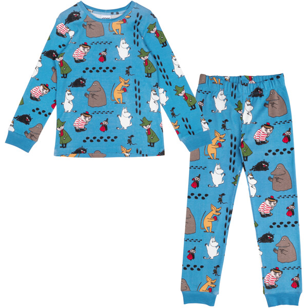 Mumitroldene Pyjamas Fodspor2 Blå (Billede 1 af 2)