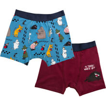 Mumin Boxershorts Fodspor2 Blå 2-pak