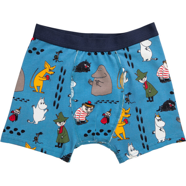 Mumin Boxershorts Fodspor2 Blå 2-pak (Billede 2 af 3)