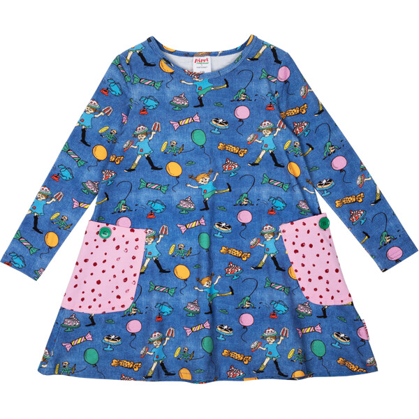 Fest Pippi Kjole Denim (Billede 1 af 5)