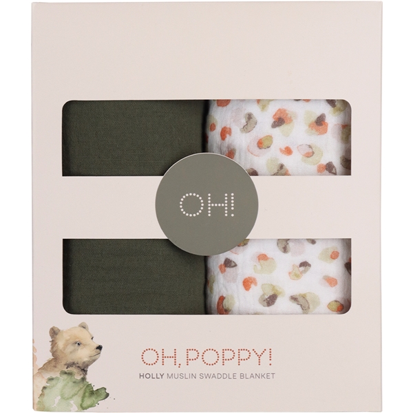 Oh, Poppy! Holly Muslin Swaddle Blanket Pakke (Billede 1 af 5)