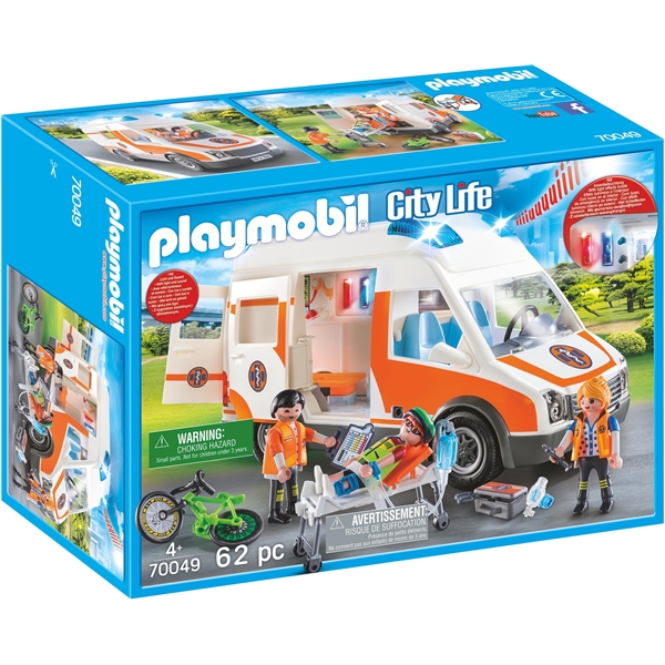 70049 Playmobil Ambulance med Blinklys (Billede 1 af 3)