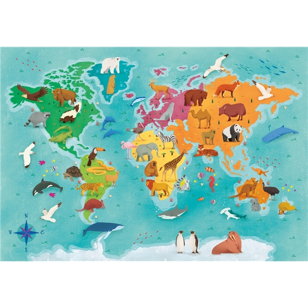 Puslespil 250 Brikker Animals In The World (Billede 2 af 3)