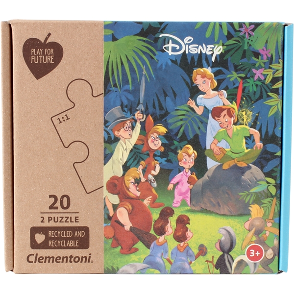 Puslespil 2 x 20 Jungle Book + Peter Pan (Billede 1 af 2)