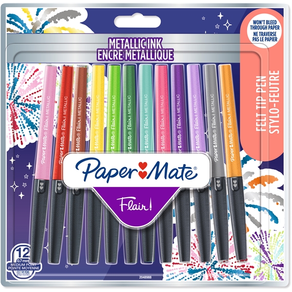 PaperMate Flair Metallic Pakke med 12 stk. (Billede 1 af 3)