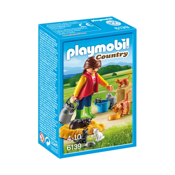 6139 Playmobil Kvinde med Kattefamilie (Billede 1 af 3)