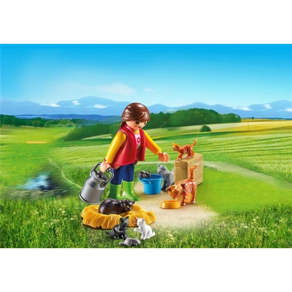 6139 Playmobil Kvinde med Kattefamilie (Billede 3 af 3)