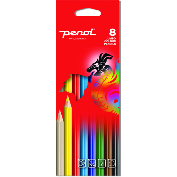 Penol Jumbo Farveblyanter 8-pak