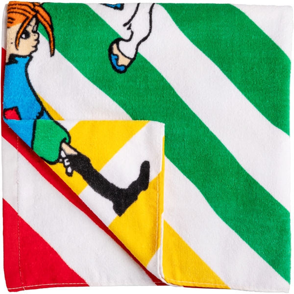 Pippi Langstrømpe Skråstriber Badehåndklæde (Billede 2 af 3)