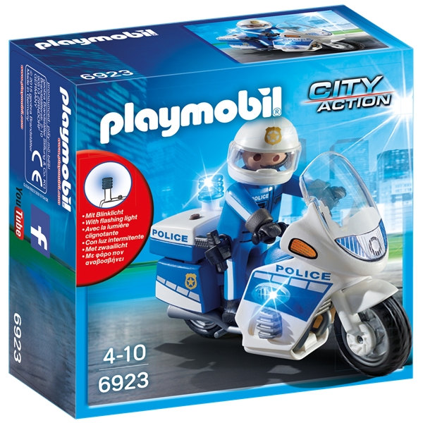 Playmobil 6923 Politimotorcykel med LED-lys (Billede 1 af 3)