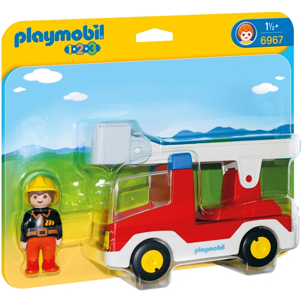 6967 Playmobil 1.2.3 Brandbil med Stige (Billede 1 af 3)