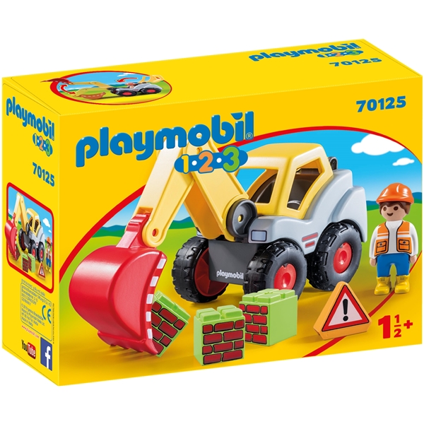 70125 Playmobil 1.2.3 Shovel Excavator (Billede 1 af 4)
