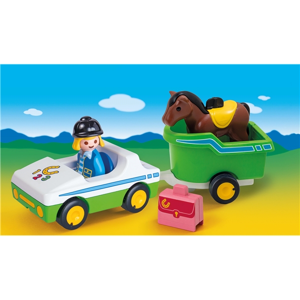 70181 Playmobil 1.2.3 Bil med Hestetrailer (Billede 4 af 4)