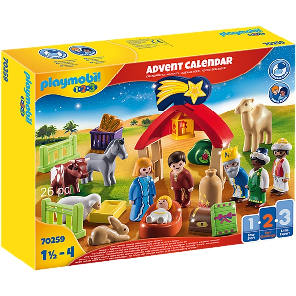 70259 Playmobil 1.2.3 Julekalender Julekrybbe (Billede 1 af 3)