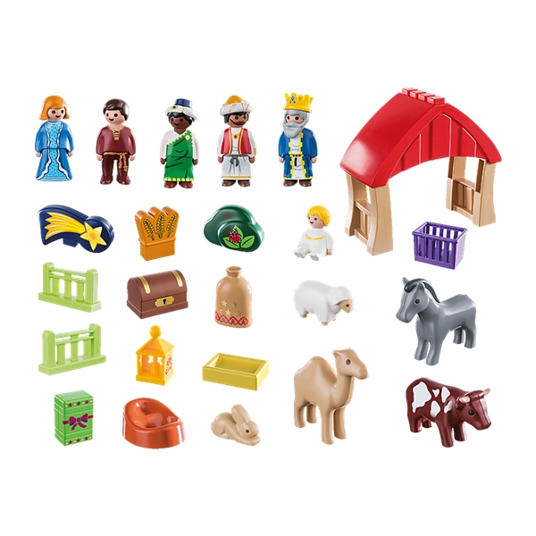 70259 Playmobil 1.2.3 Julekalender Julekrybbe (Billede 2 af 3)