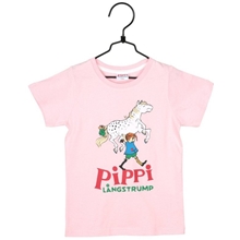Pippi Langstrømpe T-shirt Lyserød