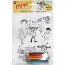 Pippi Klistermærker til Farvelægning