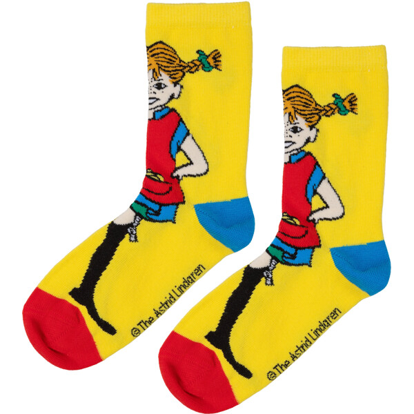 Pippi Strømper Gul/Hvid 2-pak (Billede 3 af 4)
