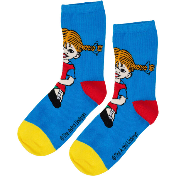 Pippi Strømper Blå/Rød 2-pak (Billede 2 af 3)