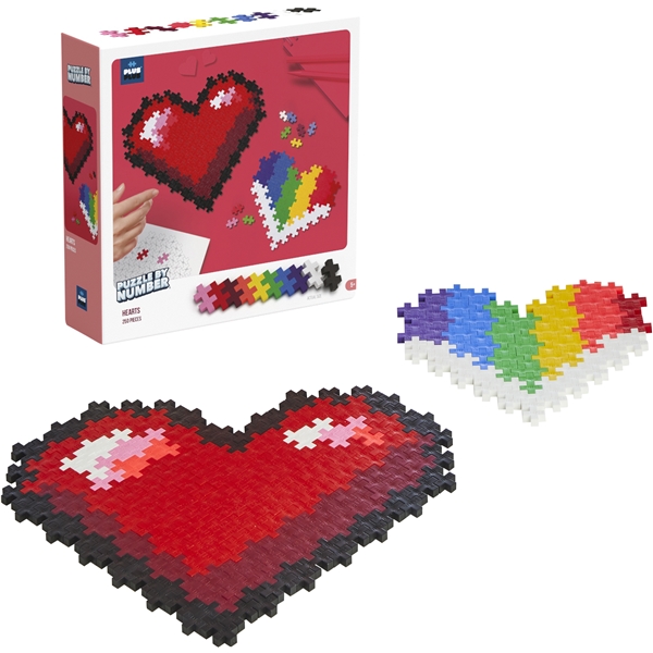 Plus-Plus Puzzle By Number Hearts 250 Dele (Billede 1 af 7)