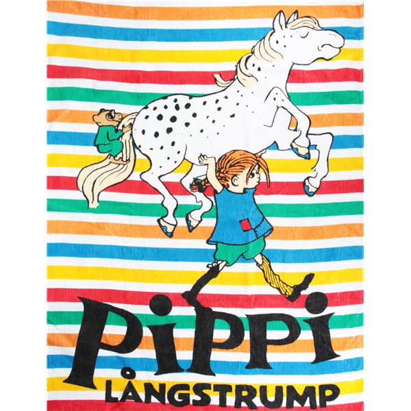 Pippi Langstrømpe Stribet Badehåndklæde (Billede 1 af 3)