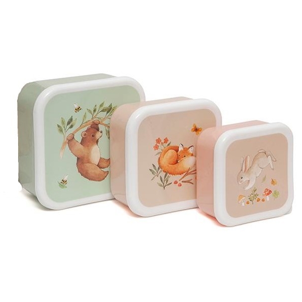 Snackbokse x 3 Skoven Grøn (Billede 1 af 3)