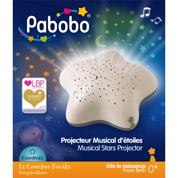 Pabobo Stjerneprojektor Stjerne Musik USB Beige (Billede 4 af 4)