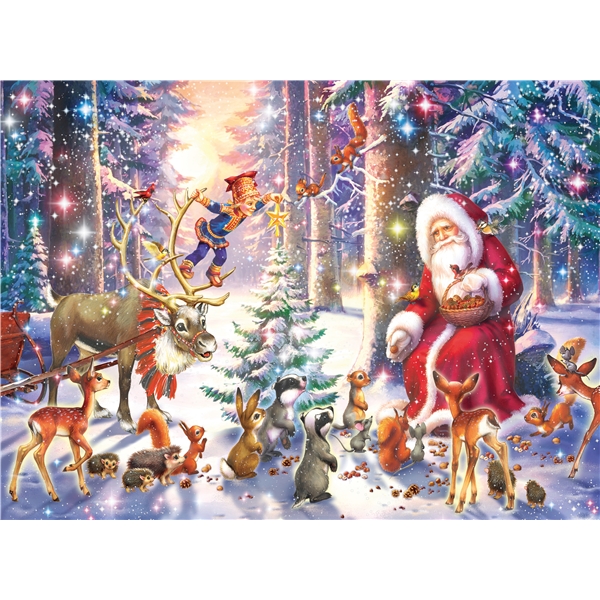 Puslespil 100 Brikker Christmas In The Forest (Billede 2 af 2)