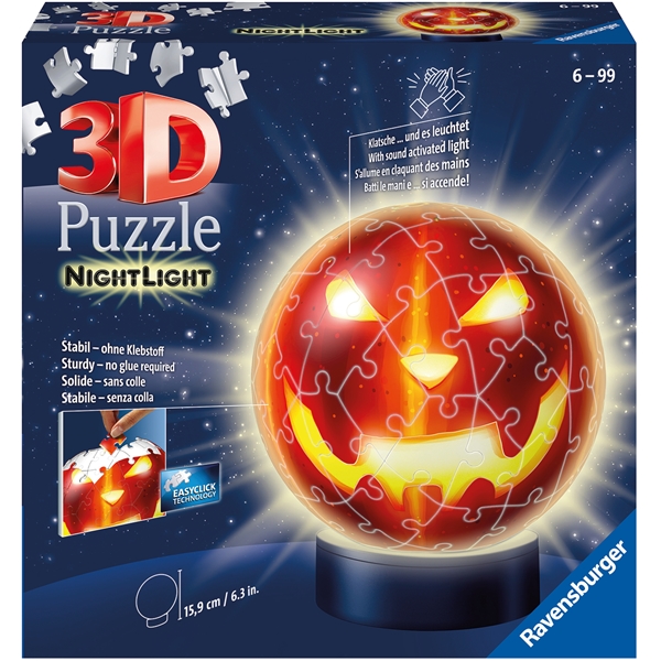 Puslespil 72 Brikker 3D Puzzle Pumpkin NightLight (Billede 1 af 2)