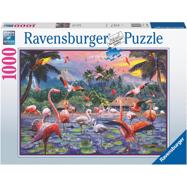 Puslespil 1000 Brikker Pink Flamingos (Billede 1 af 2)