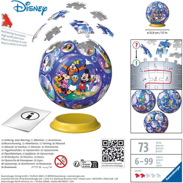 Puslespil 3D Disney Characters 72 Brikker (Billede 3 af 3)