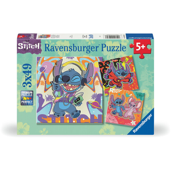 Puslespil 3 x 49 Brikker Disney Stitch (Billede 1 af 5)