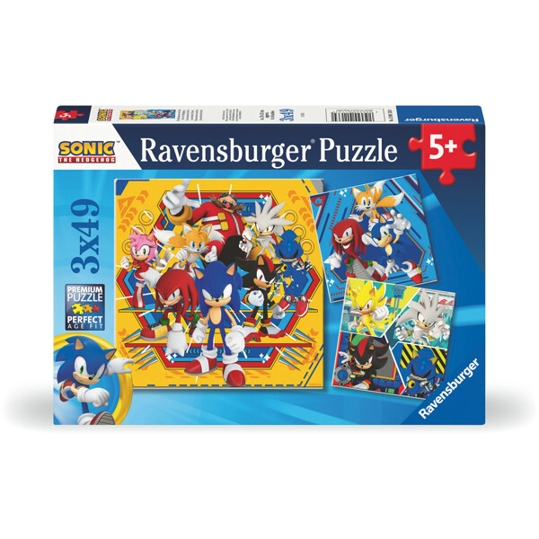Puslespil 3 x 49 Brikker Sonic the Hedgehog (Billede 1 af 5)