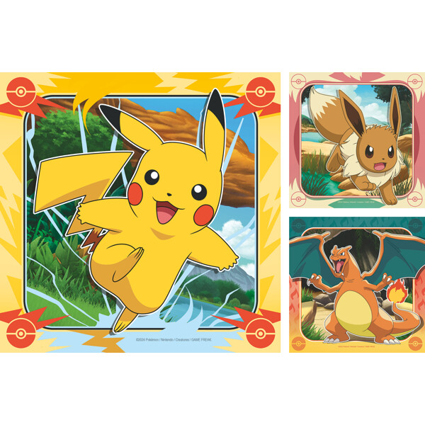Puslespil 3 x 49 Brikker Pikachu (Billede 2 af 5)
