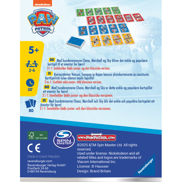 Ravensburger Kortspil: Paw Patrol Elevens (Billede 3 af 3)