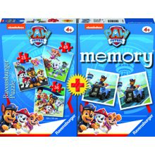 Paw Patrol 3 stk Puslespil + Memory