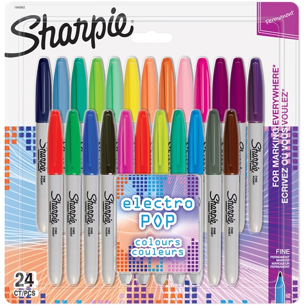 Sharpie Fine Electro Pop Pakke med 24 stk. (Billede 1 af 8)