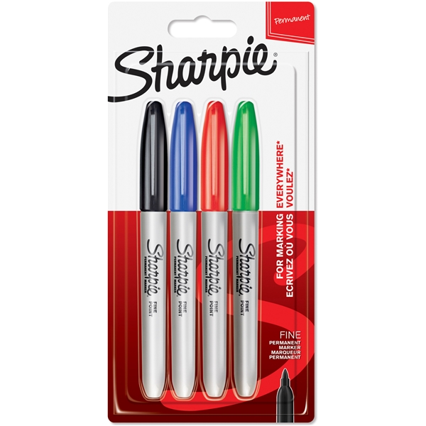 Sharpie Fine Tuscher Basic 1,0 mm Pakke, 4 stk. (Billede 1 af 5)