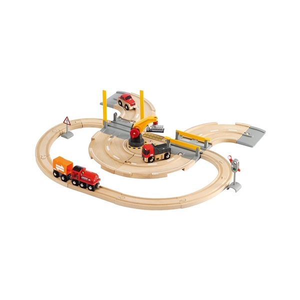 BRIO 33208 Bil- og Togsæt med Kran (Billede 1 af 5)