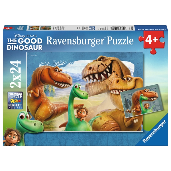 Puslespil 2 x 24 Brikker Den Gode Dinosaur (Billede 1 af 3)