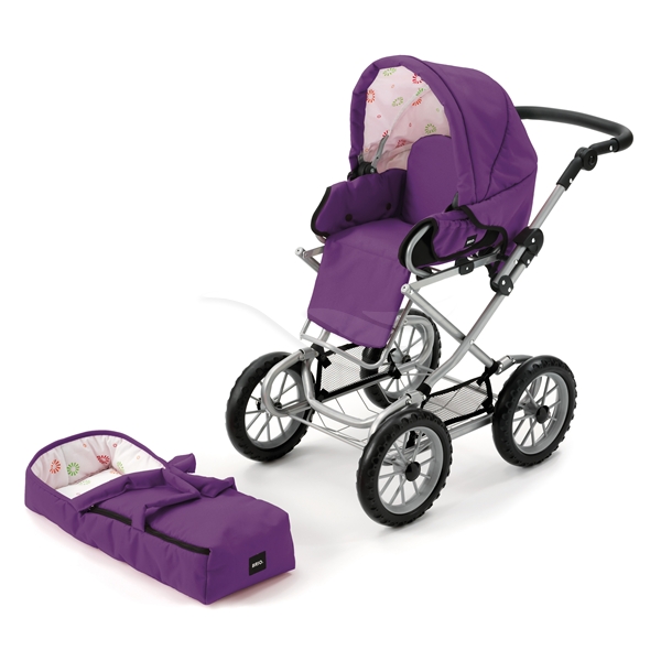 BRIO Dukkevogn Combi Blomme (Billede 2 af 4)