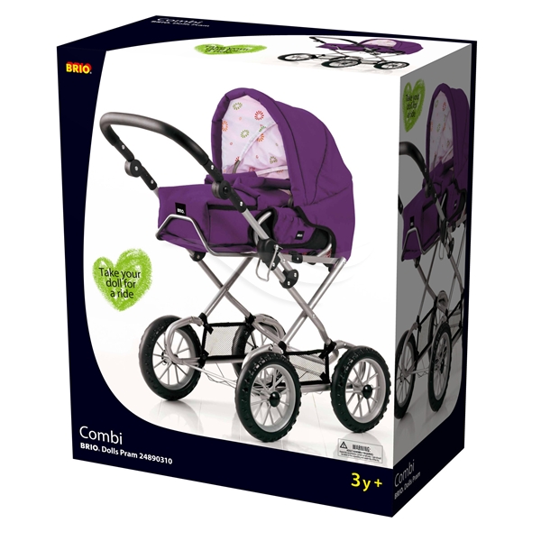 BRIO Dukkevogn Combi Blomme (Billede 4 af 4)