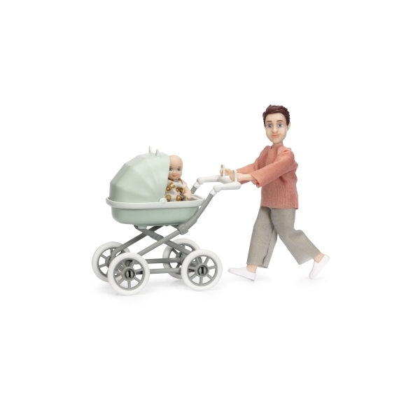 Lundby Dukke med Baby & Vogn (Billede 1 af 4)