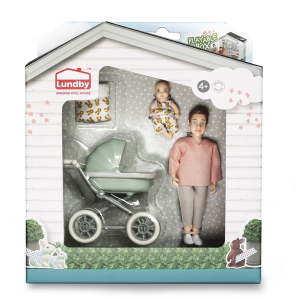 Lundby Dukke med Baby & Vogn (Billede 4 af 4)