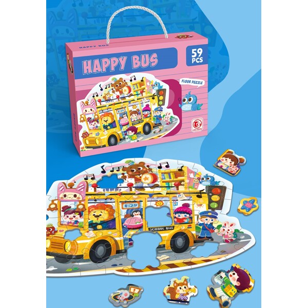 Gulvpuslespil Happy Bus (Billede 2 af 2)