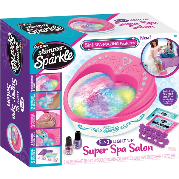 Shimmer n' Sparkle 5-i-1 Lysende Spa Salon (Billede 1 af 6)