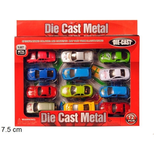 Biler Metal Pakke med 12 stk.