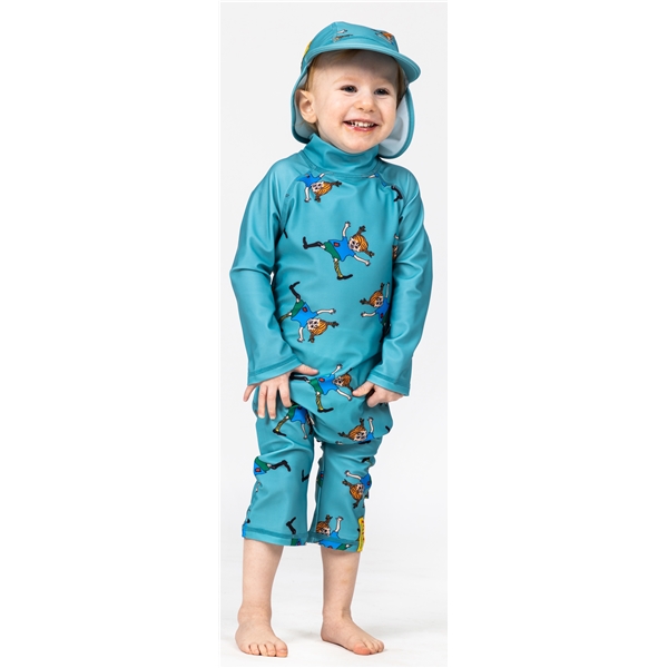 Swimpy UV-dragt Pippi Turkis (Billede 2 af 2)